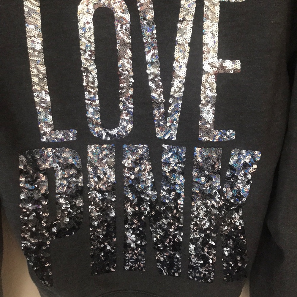 PINK Victoria Secret Glittery Zip-Up Sweatshirt